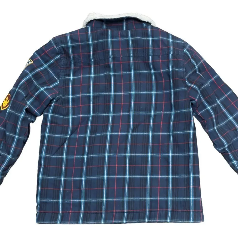 365 Kids from Garanimals Blue Checkered Winter Jacket Size 7